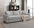 Connie - Boucle Sleeper Sectional Sofa With 2 Toss Pillows - Beige - Best Buy Furniture