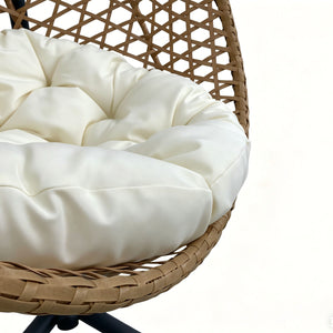Folding PE Rattan Hanging Egg Chair with Stand