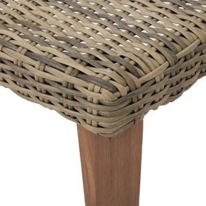 Outdoor Rattan Wicker Ottomans - Gray