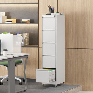 Drawer Metal Locking Vertical File Cabinet With Wheels Heavy Duty Lockable Storage