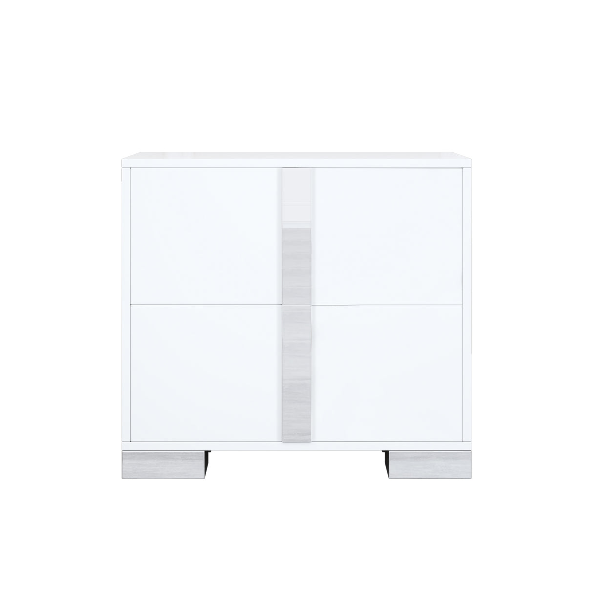 Elegant Nightstand with Metal Foot