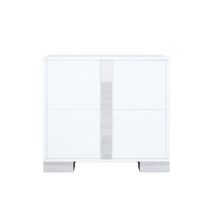 Elegant Nightstand with Metal Foot