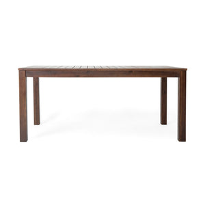 Acacia Wood Outdoor Dining Table With Slatted Top - Dark Brown - Best Buy Furniture