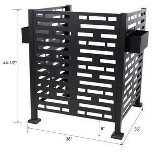 3x3 Ft Metal Air Conditioner Privacy Fence with Planter Boxes