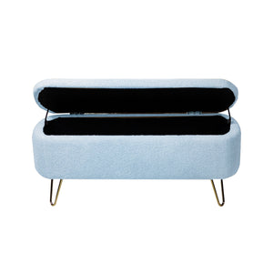 Storage Ottoman Bench For End Of Bed Legs, Modern Camel Faux Fur Entryway Bench Upholstered Padded With Storage For Living Room Bedroom