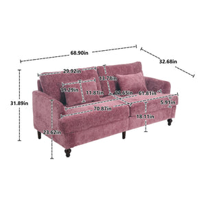 Mid Century Modern Fabric Loveseat Sofa, 2 Seat Upholstered Couch