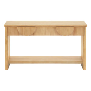 Fluted Console Table With Semi Circular Drawers - Natural