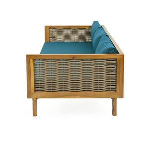 Claremont - 3 Seater Daybed Teak Acacia Wood Water Resistant Cushions