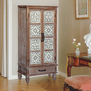 55.12'' Tall Tower Storage Cabinet - Rustic Wood Sideboard