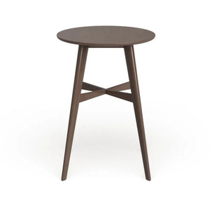 Mid-Century Modern Round Wooden Bar Table – 42" High Bar Table with Tapered Legs