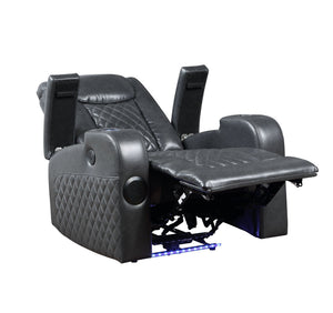 Alair - Leather Aire Power Motion Recliner With Bluetooth, Wireless Charger Cupholder - Dark Gray - Best Buy Furniture