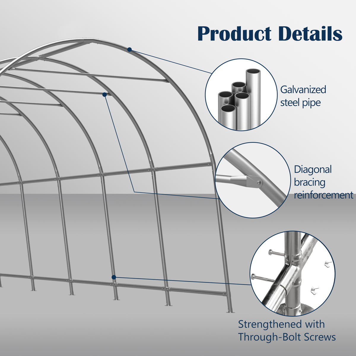 Heavy-Duty 12x20 FT Carport Canopy