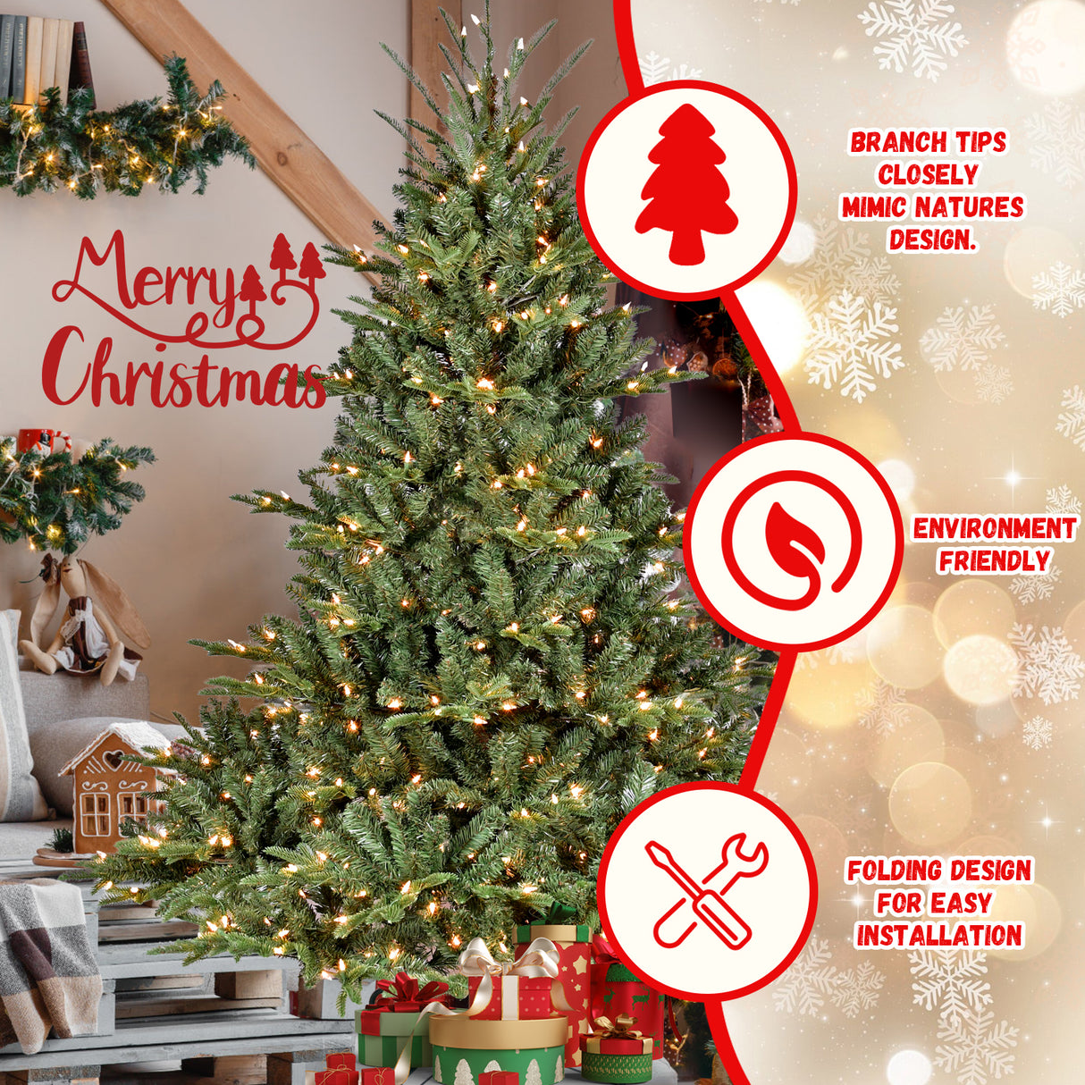 4FT Full-Shape Christmas Tree with 150 UL Lights