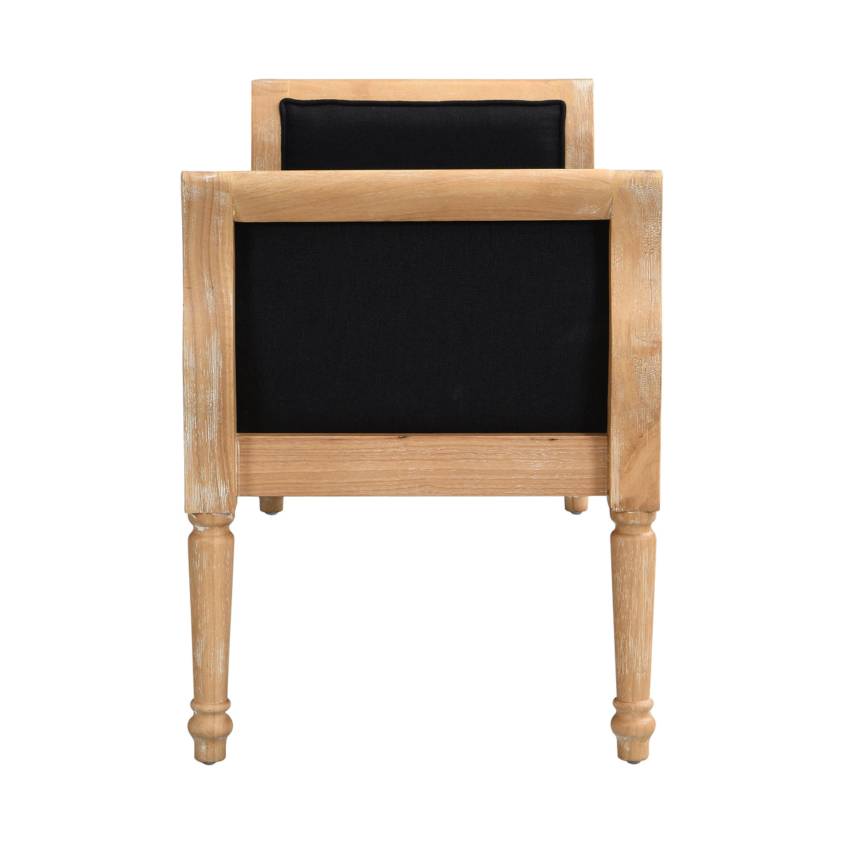 Modern Upholstered Bench with Curved Arms
