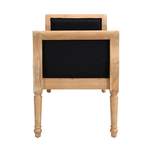 Modern Upholstered Bench with Curved Arms
