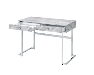 Tigress - Printed Faux Marble Top Writing Desk - White - Best Buy Furniture