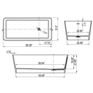 Freestandingn And Solid Surface, Soaking Bathtub For Bathroom - Matte White