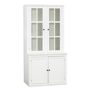 Retro Style Hutch Cabinet With Glass Door, China Cabinet For Home