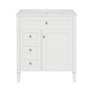Bathroom Vanity With Medicine Cabinet, Royal Mirror Cabinet, Modern Bathroom Storage Cabinet With 2 Soft Closing Doors And 4 Drawers
