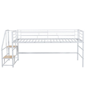 Loft Bed With Storage Stairs And Metal Frame