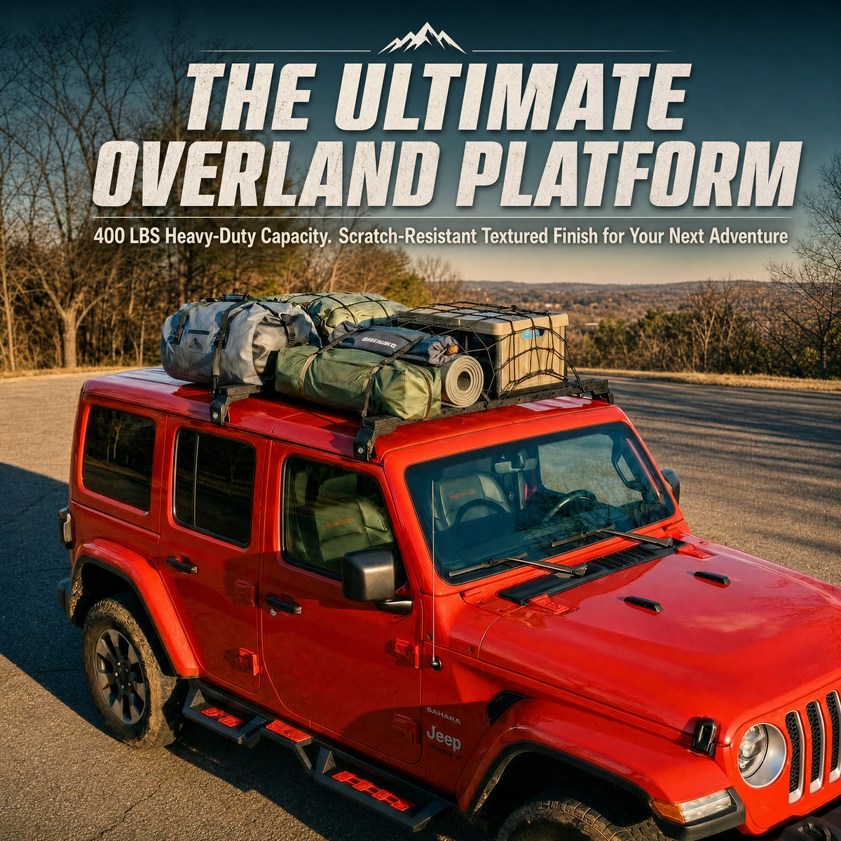 Roof Rack Cross Bars for Jeep Wrangler & Gladiator