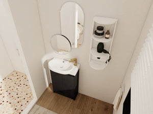23" Freestanding Bathroom Vanity with Sink and Storage Rack