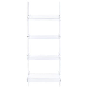 Cimarron - Ladder Bookcase With 4 Shelves - Clear