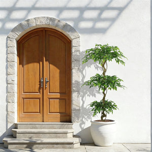 Artificial Ficus Tree With Pot For Home Decor Indoor Plant - Green