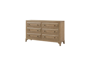 Queen Canopy Bedroom Set With A 2 Drawer Nightstand A Dresser With Poster Mirror And A Door Chest - Sand