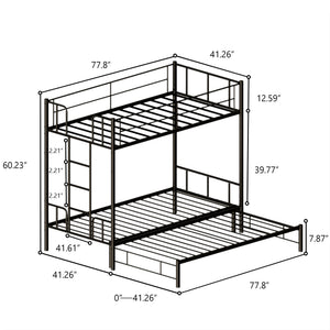 Twin Size Metal Pull-Out Bunk Bed