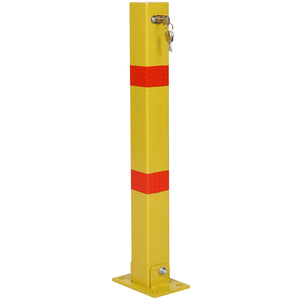 Square Parking Bollard Pole Barrier With Lock for Car Parking Protection and Home Garage