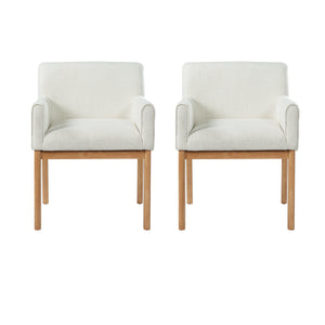 Modern Upholstered Dining Chair with Arms (Set of 2)