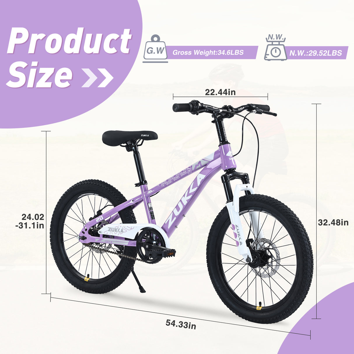 ZUKKA 20 Inch Mountain Bike for Boys and Girls (Ages 7-10)