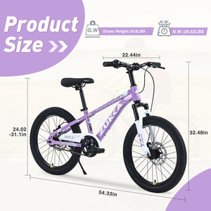 ZUKKA 20 Inch Mountain Bike for Boys and Girls (Ages 7-10)