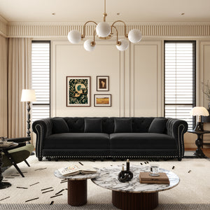 Chesterfield Sofa Bed - 3-in-1 Convertible Velvet Sofa