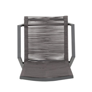 Outdoor Modern Aluminum Dining Chair Set With Rope Sea (Set of 2)