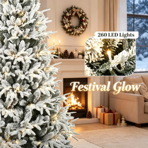 Pre-lit Flocked Christmas Tree