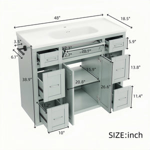 48" Mint Green Bathroom Vanity