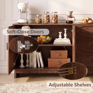 59.1" Buffet Sideboard with 2 Doors and 3 Drawers