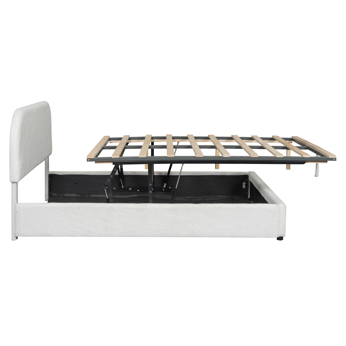 Upholstered Platform Bed With Hydraulic Storage System