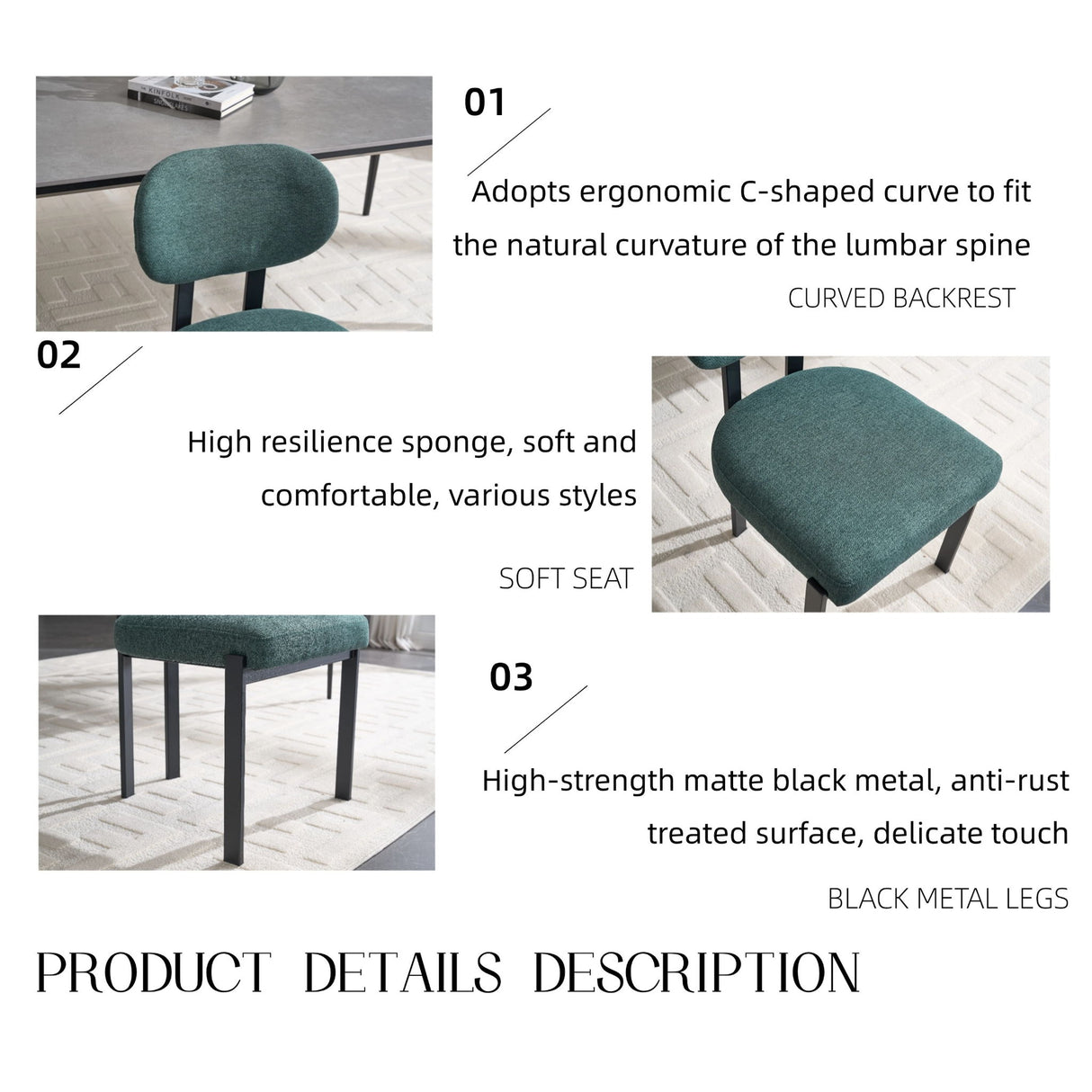 Dining Armless Chairs (Set of 2)