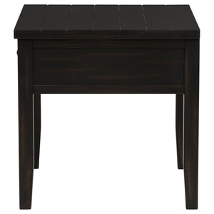 Sutter - 1 Drawer Square End Table - Dark Brown