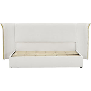 King Size Luxury Wing‑Back Upholstered Bed Frame