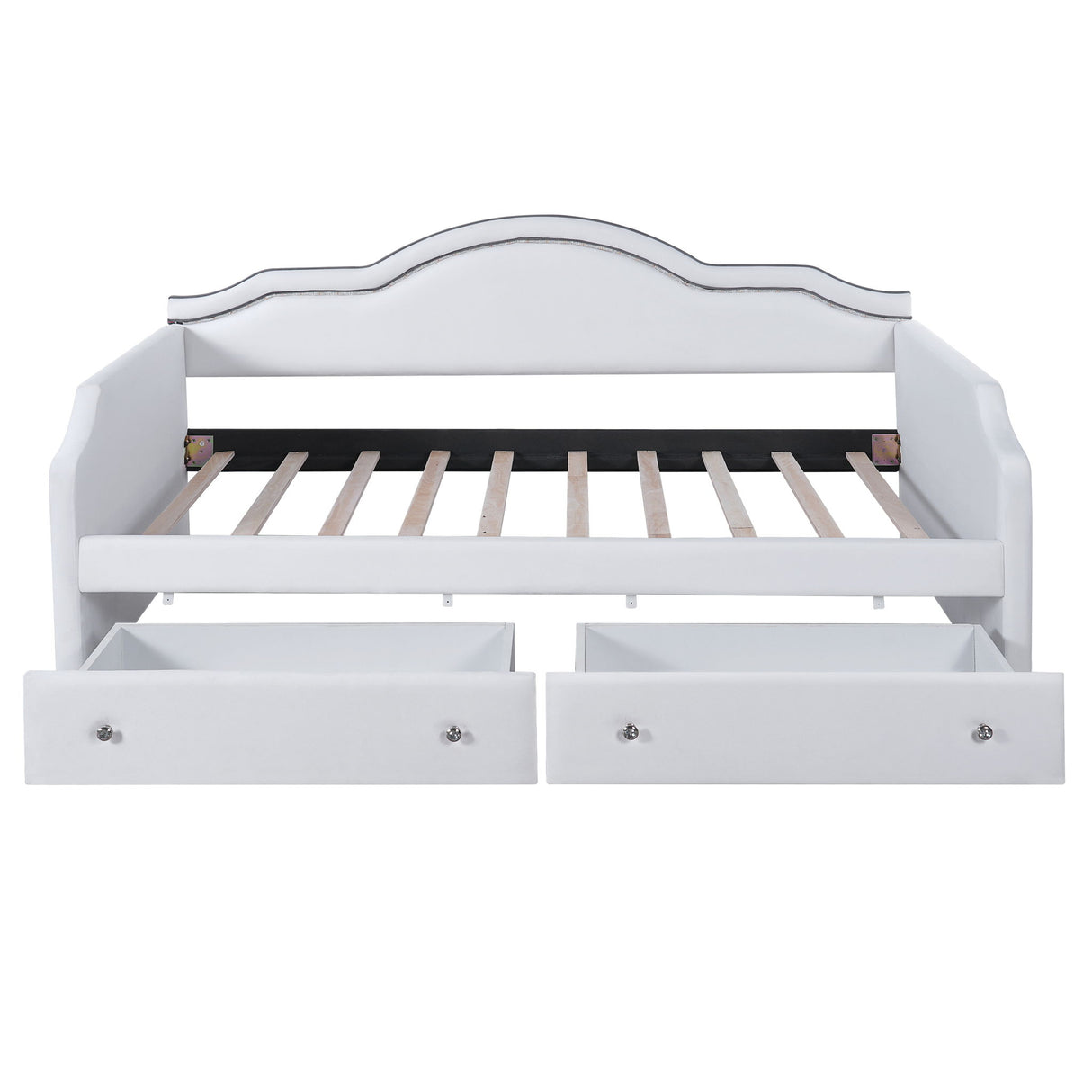 Upholstered Daybed With LED Lights And 2 Drawersme
