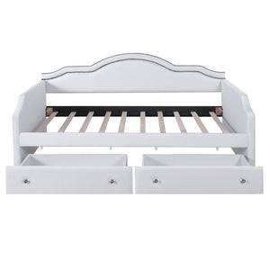Upholstered Daybed With LED Lights And 2 Drawersme