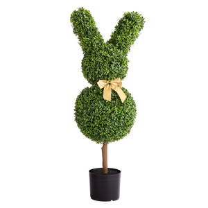 Artificial Topiary Bunny-Shape Boxwood Ball, 2 Set