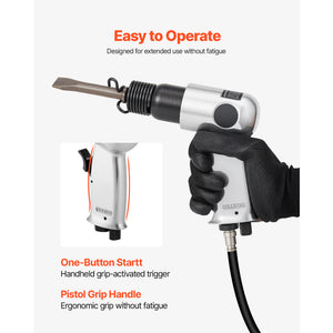 Air Hammer 4500BPM Pneumatic Hammer with Air Needle Scaler & 4 Chisels