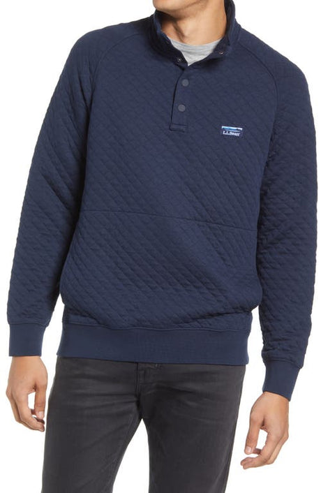 LLBean Quilted Sweatshirt - Classic Navy