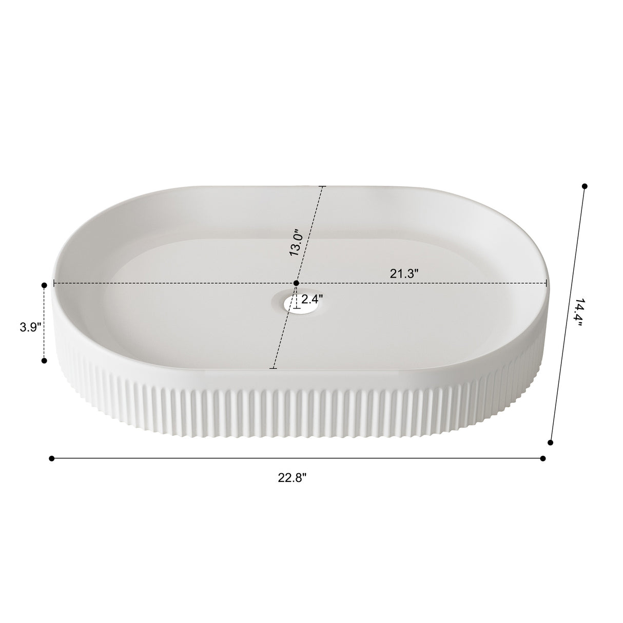 22.8-In Vessel Bathroom Vanity