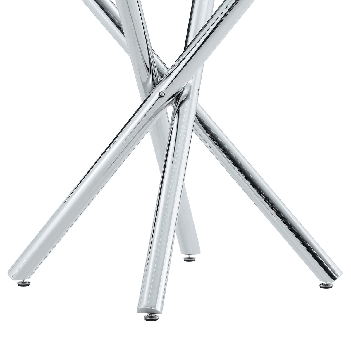 Modern Electroplated Metal Leg Bar Table with Tempered Glass Top